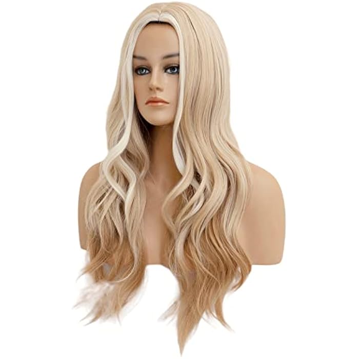 DILLARDS Rugelyss Long Wavy Strawberry Blonde Mixed Wigs For Women, Layered Synthetic Hair Wig With Bangs For Daily Party - Image 3